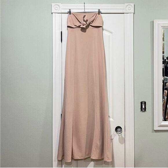 Show Me Your Mumu SMYM Harper Bow Strapless Gown - Dusty Blush NEW XL - Picture 2 of 5